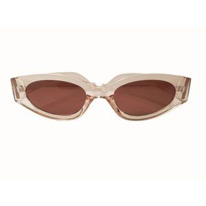 Nordstrom Slim Oval Square Off Clear Brown Sunglasses for Women Retro Designer